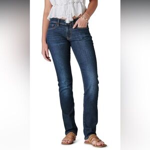 LUCKY BRAND mid-rise dark blue wash straight leg jeans size 8